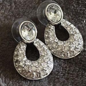 Swarovski silver tone and crystal earrings